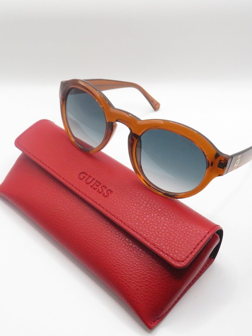 Guess New GU00205/S 48W Shiny Transparent Brown/Blue Gradient Sunglasses